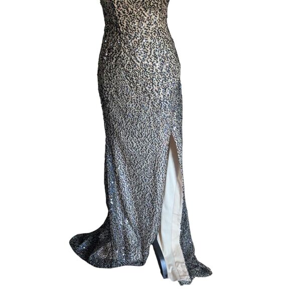 Showstopper! Vintage Sean Collection Sequin Slit Prom Gown - Size 4 - Picture 3 of 7